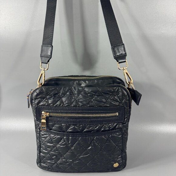 Clava Black Square Quilted Crossbody Bag - Picture 1 of 14